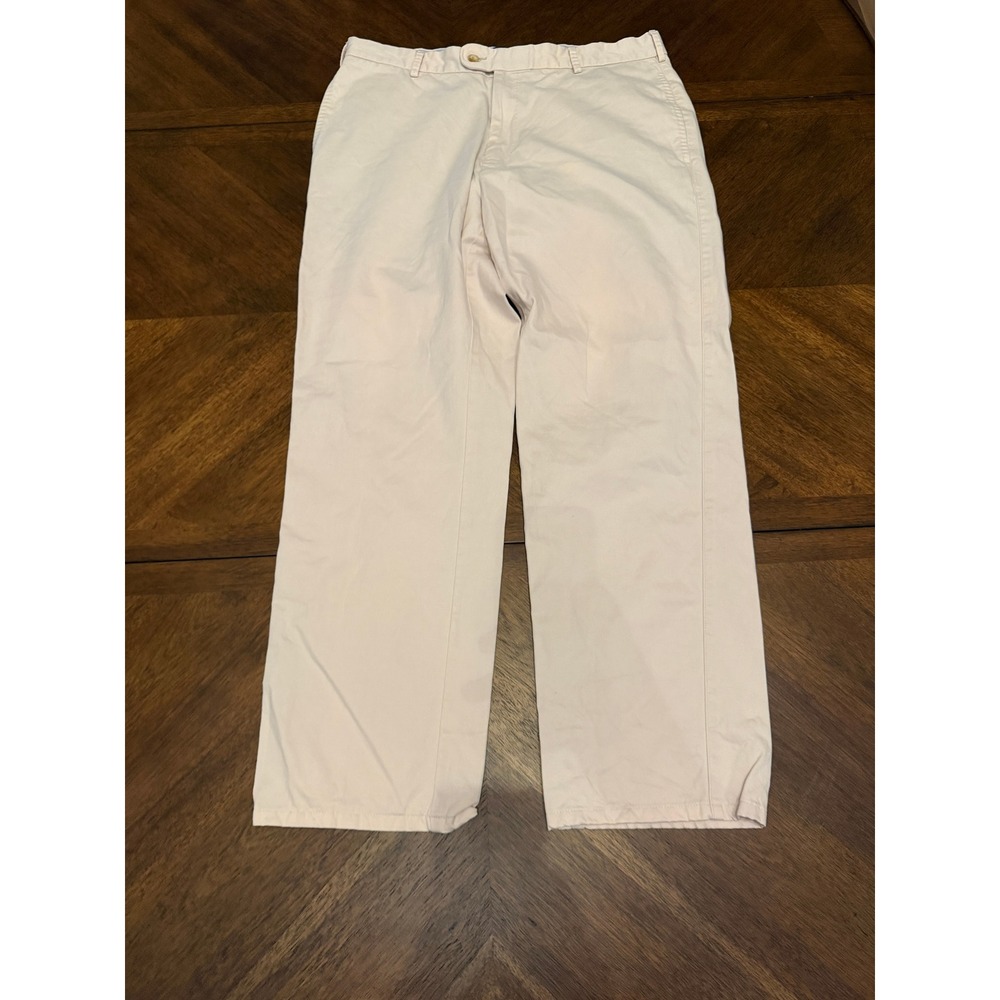 Peter Millar Mens 35 Pima Cotton Chino Pants Khaki Straight Leg Flat Front